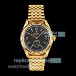 Swiss Replica PPM Gain Weight Rolex Oyster Perpetual 1908 Black Dial Yellow Gold Watch 